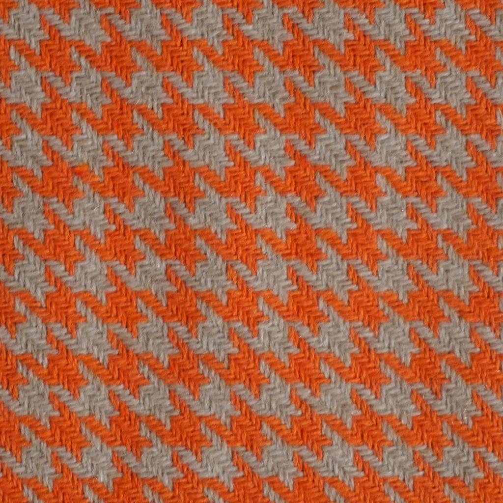 Gewebter Hahnentritt Mischgewebe orange beige